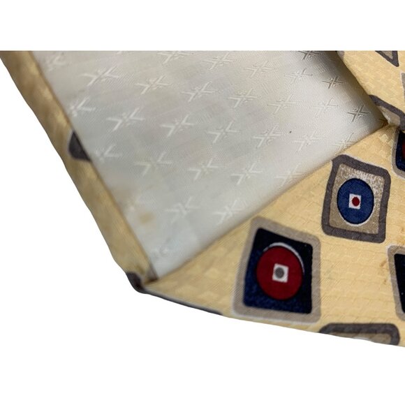 Monsieur Givenchi 90s Vintage Silk Yellow Tie 4" x 59"  EUC Lined 6814 USA Check - Picture 11 of 11